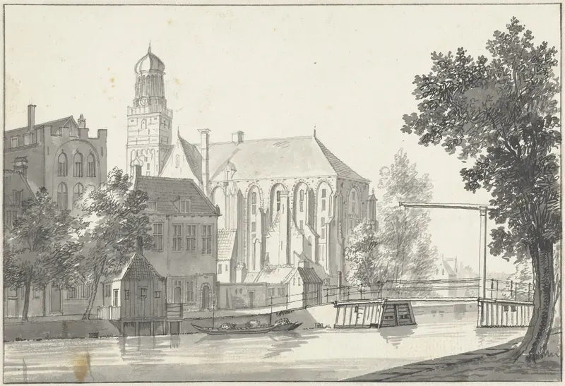 Gezicht te Utrecht met de St. Nicolaaskerk Wall Art by Jan de Beijer - High-Resolution Digital Print