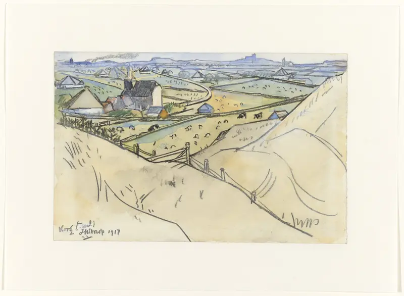 Gezicht uit de duinen op Koog te Texel Wall Art by Jan Toorop - High-Resolution Digital Print