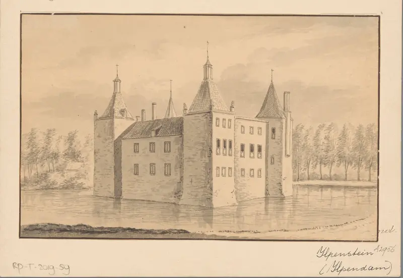 Gezicht van de achterzijde van slot Ilpenstein in de Purmer Wall Art by anonymous - High-Resolution Digital Print