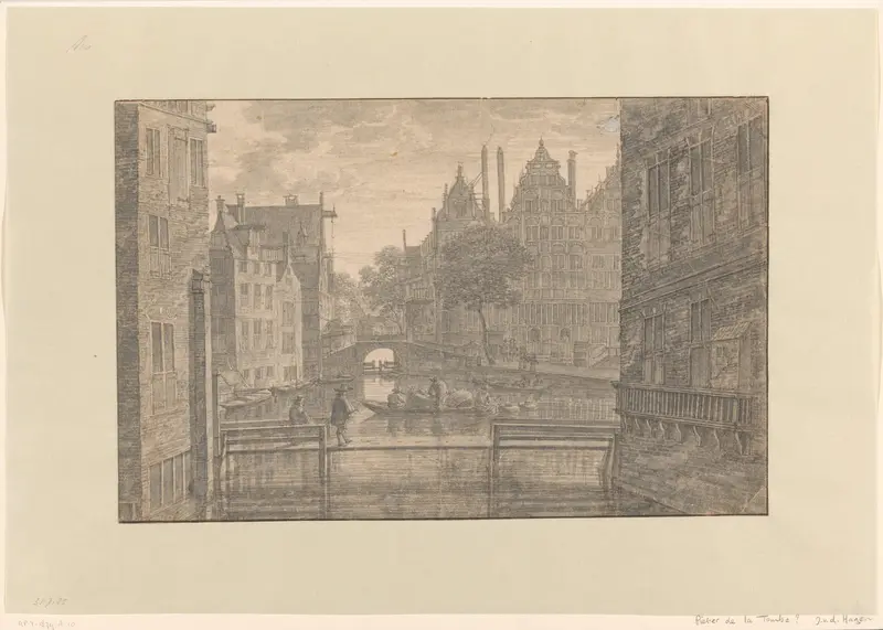 Gezicht van de Osjessluis naar de Grimnessesluis in Amsterdam Wall Art by Unknown - High-Resolution Digital Print