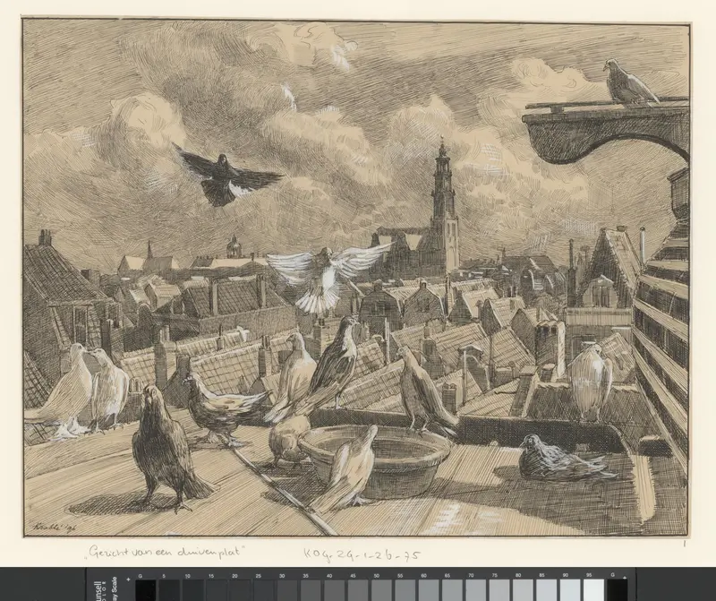 Gezicht van een duivenplat Wall Art by Unknown - High-Resolution Digital Print