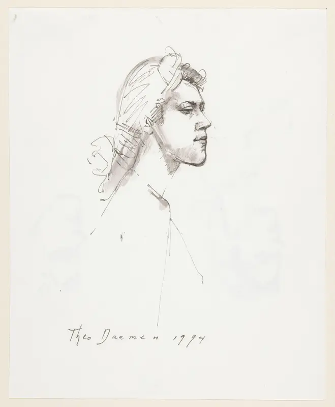 Gezicht van een vrouw met het haar naar achteren Wall Art by Unknown - High-Resolution Digital Print