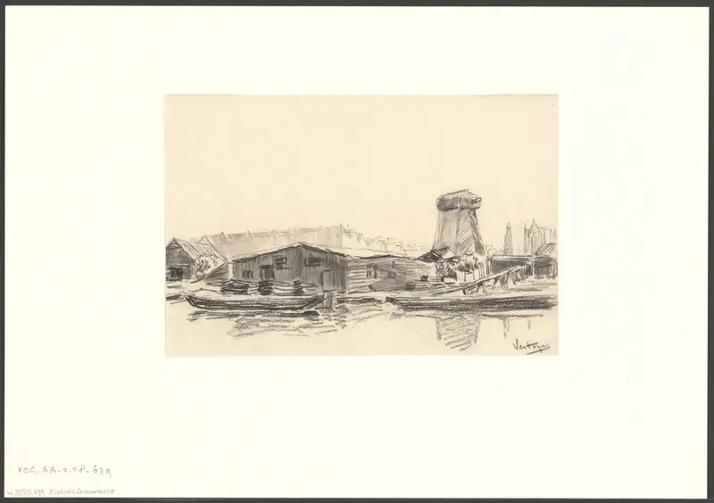 Gezicht vanaf de Buyskade over de Kostverlorenvaart naar molen De Otter Wall Art by Unknown - High-Resolution Digital Print