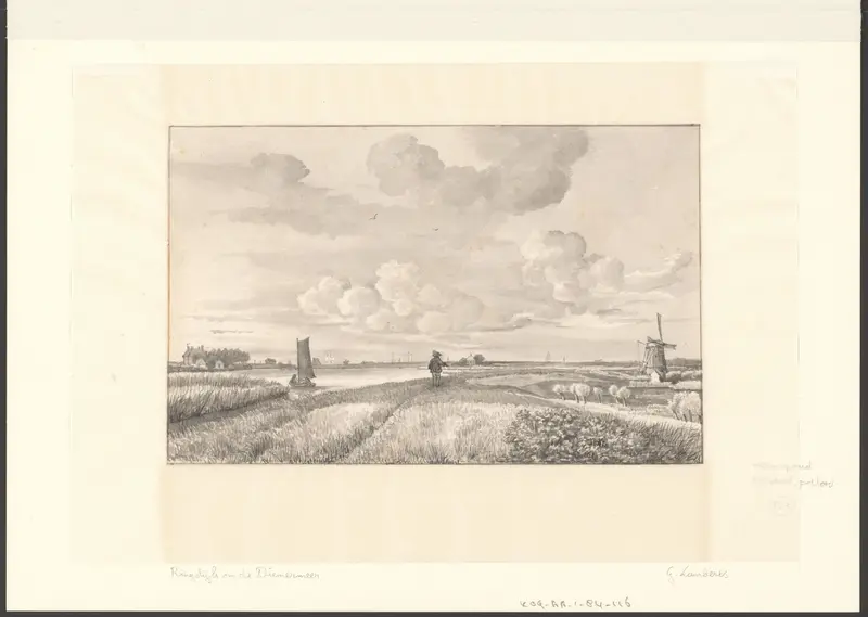Gezicht vanaf de Ringdijk naar het Nieuwe Diep en het Diemermeer Wall Art by Unknown - High-Resolution Digital Print