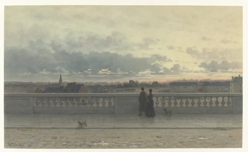 Gezicht vanaf een terras over Brussel, in avondschemering Wall Art by Willem de Famars Testas - High-Resolution Digital Print