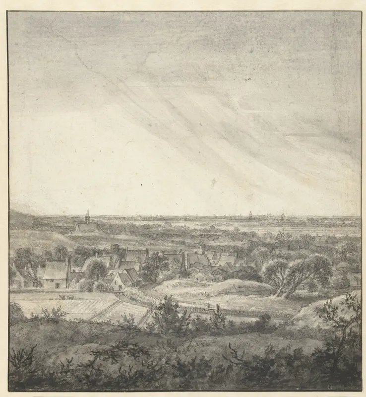 Gezicht vanuit de duinen op Bloemendaal Wall Art by Anthonie Waterloo - High-Resolution Digital Print