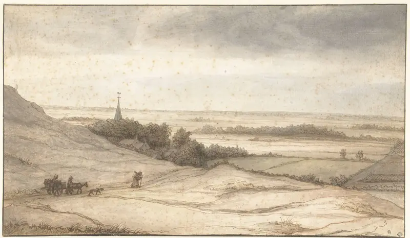Gezicht vanuit de duinen op het dorpje Schoorl Wall Art by Lambert Doomer - High-Resolution Digital Print