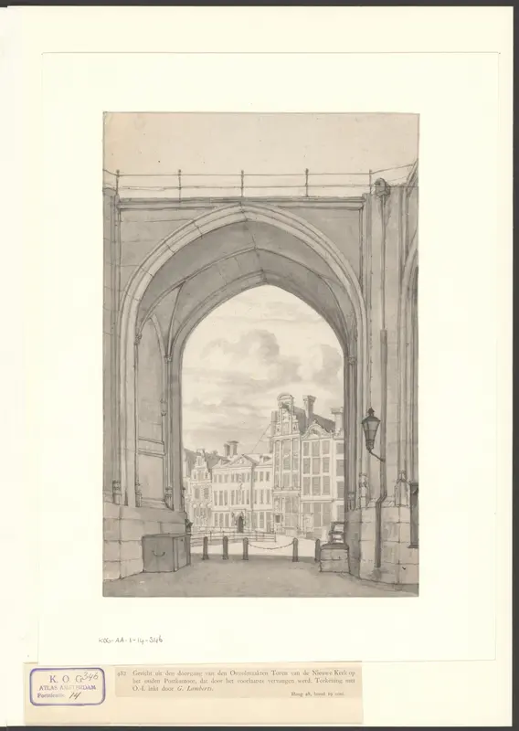 Gezicht vanuit de onvoltooide toren van de Nieuwe Kerk naar de Nieuwezijds Voorburgwal Wall Art by Gerrit Lamberts - High-Resolution Digital Print