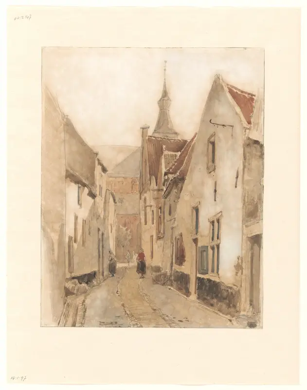 Gezicht vanuit de Ridderstraat in de Kerksteeg, Hattem Wall Art by Johannes Bosboom - High-Resolution Digital Print