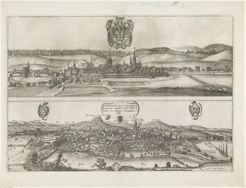 Gezichten op Ansbach en Coburg Wall Art by Wenceslaus Hollar - High-Resolution Digital Print