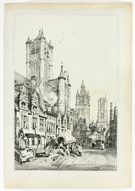 Ghent, from Facsimiles of Sketches made in Flanders and Germany