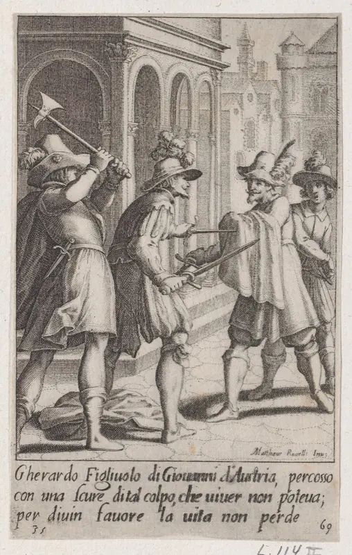 Gherardo, from Scelta d'Alcuni Miracoli e Grazie della Santissima Nunziata di Firenze (Selection of Some Miracles and Graces that Occurred in the Church of the Annunziata in Florence) Wall Art by Jacques Callot - High-Resolution Digital Print