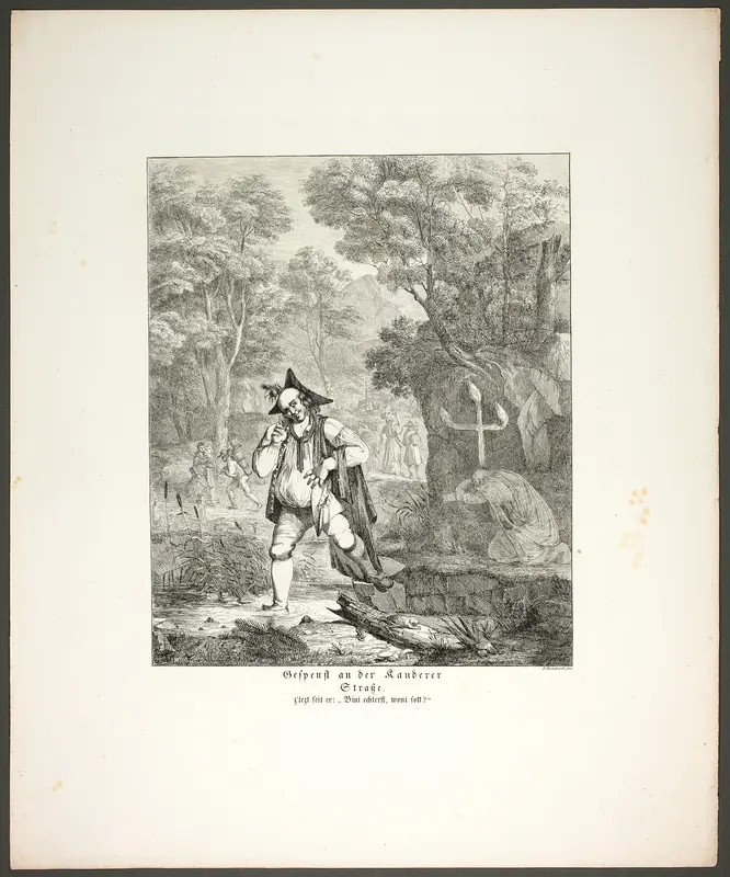 Ghost on the Kanderer Road (Gespenst an der Kanderer Strasse), plate six from the series Poems in the Dialect of the Upper Rhine Region (Zehn Blätter zu Hebels Alemannischen Gedichten) Wall Art by Sophie Reinhard - High-Resolution Digital Print