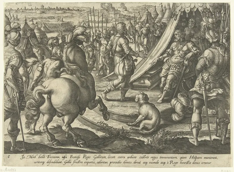 Giovanni de' Medici bij koning Frans I Wall Art by Philips Galle - High-Resolution Digital Print
