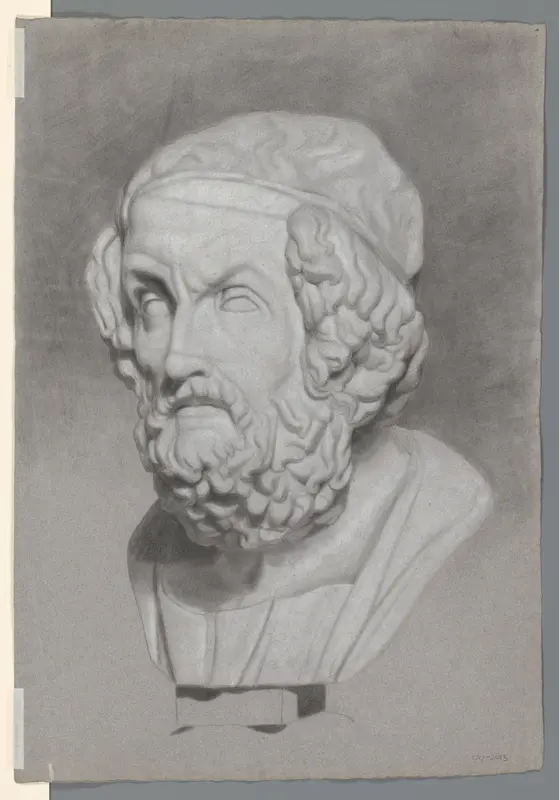 Gipsmodel van een borstbeeld van een man Wall Art by anonymous - High-Resolution Digital Print