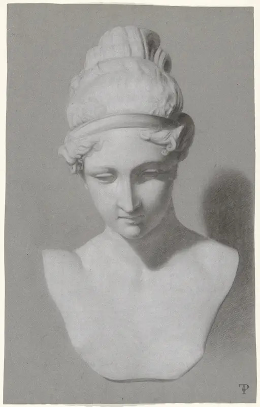 Gipsmodel van een borstbeeld van een vrouw Wall Art by anonymous - High-Resolution Digital Print