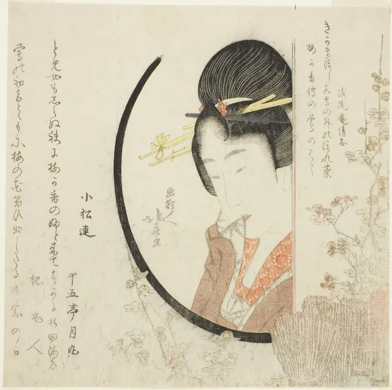 Girl at the window Wall Art by Katsushika Hokusai - High-Resolution Digital Print