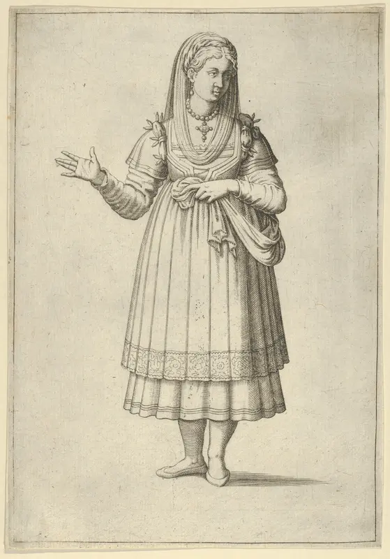 Girl from the Island of Paros, from "Les quatre premiers livres des navigations et pérégrinations orientales" by Nicolas de Nicolay Wall Art by Anonymous - High-Resolution Digital Print