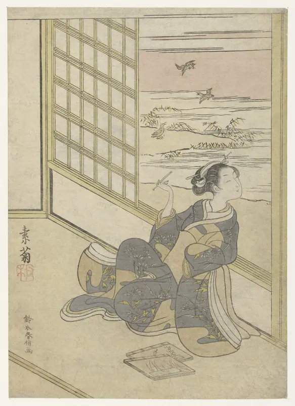 Girl Listening to the Snipes Wall Art by Unknown - High-Resolution Digital Print