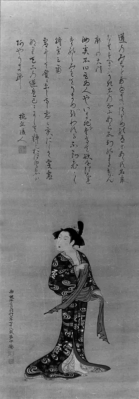 Girl Tying Sash Wall Art by Ogawa Haritsu (Ritsuō) - High-Resolution Digital Print