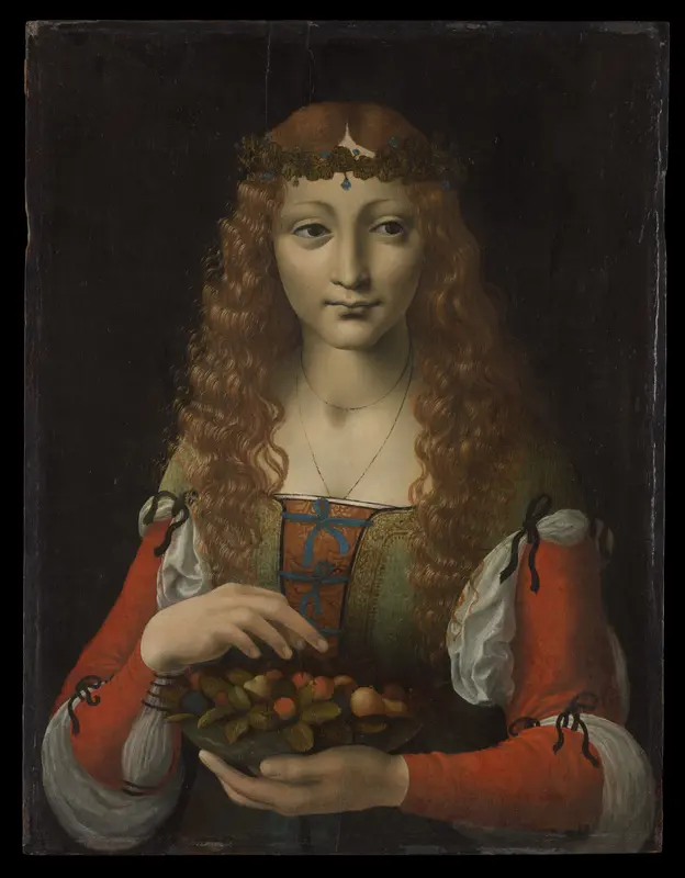Girl with Cherries Wall Art by Marco d'Oggiono - High-Resolution Digital Print