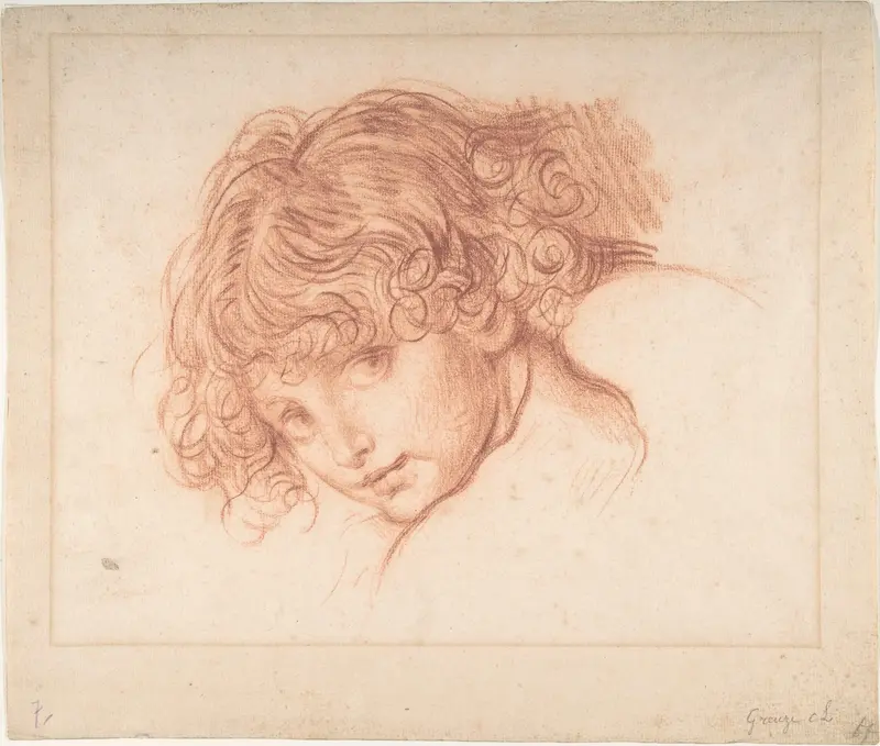 Girl's Head Wall Art by Jean-Baptiste Greuze - High-Resolution Digital Print
