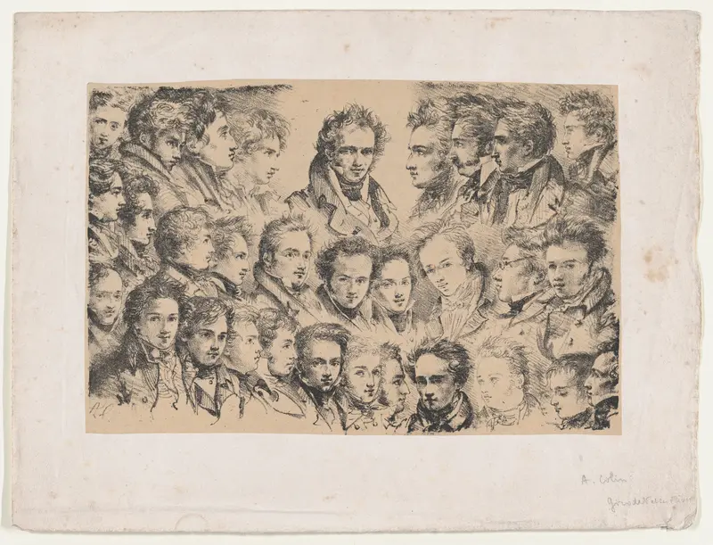 Girodet and His Students Wall Art by Alexandre-Marie Colin - High-Resolution Digital Print