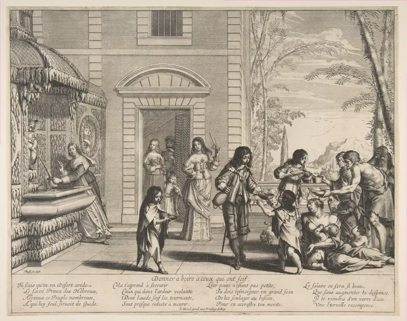 Giving Drink to the Thirsty Wall Art by Abraham Bosse - High-Resolution Digital Print