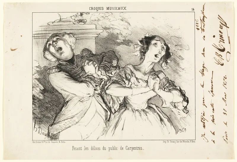 Giving the public the delights of Carpentras, plate 16 from Croquis Musicaux