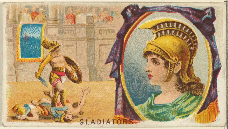 Gladiators, from the Games and Sports series (N165) for Old Judge Cigarettes Wall Art by Goodwin & Company - High-Resolution Digital Print