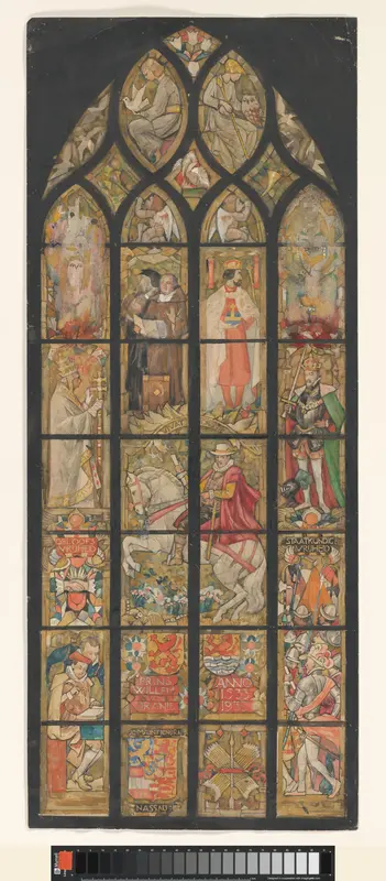Glasraam met Willem I, prins van Oranje-Nassau, in de Nieuwe Kerk te Delft Wall Art by Georg Rueter - High-Resolution Digital Print