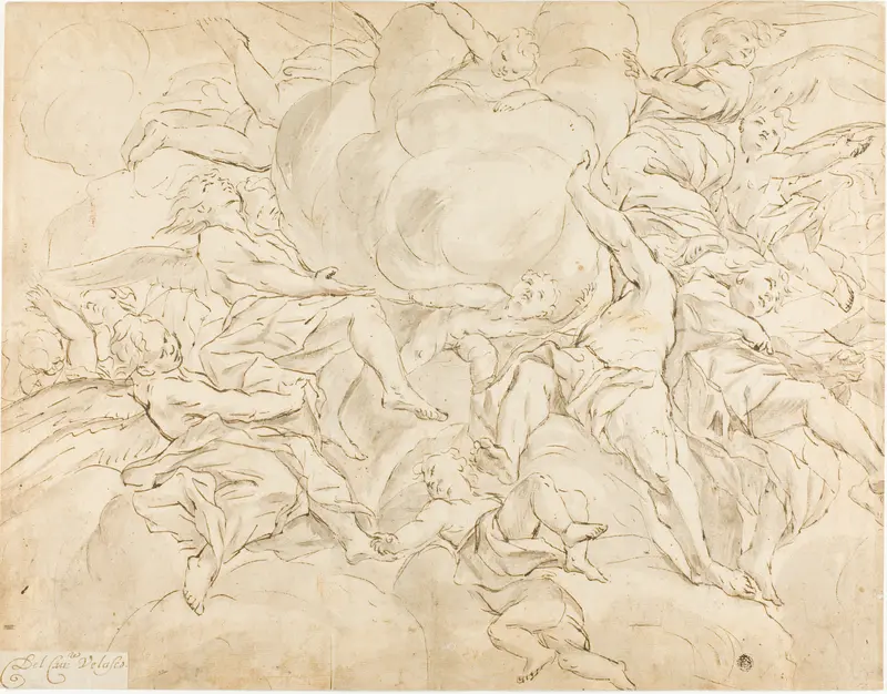 Glory of Angels Wall Art by Giovanni Battista Beinaschi - High-Resolution Digital Print