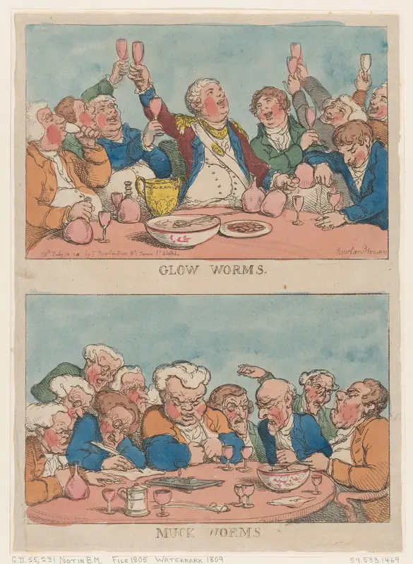 Glow Worms, Muck Worms Wall Art by Thomas Rowlandson - High-Resolution Digital Print