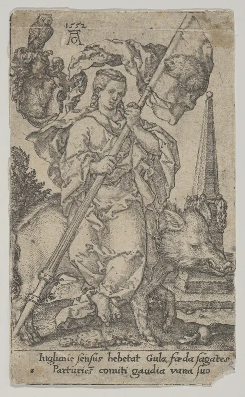 Gluttony, from "The Vices" Wall Art by Heinrich Aldegrever - High-Resolution Digital Print