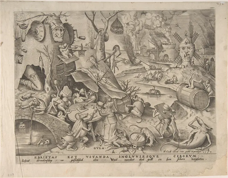 Gluttony (Gula) from The Seven Deadly Sins Wall Art by Pieter Bruegel the Elder - High-Resolution Digital Print