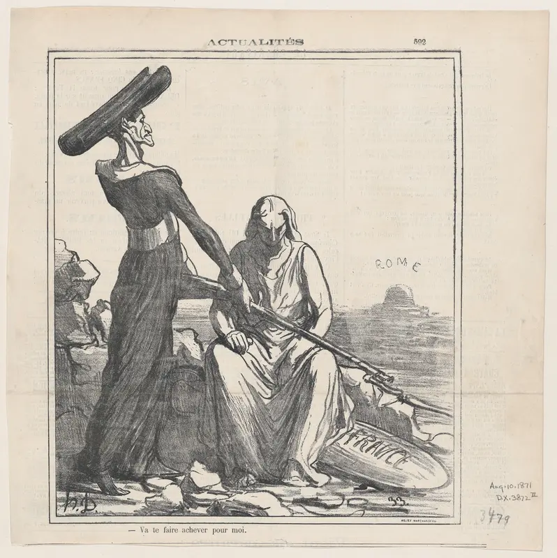 Go and get yourself killed for me, from 'News of the day,' published in Le Charivari, August 10, 1871 Wall Art by Honoré Daumier - High-Resolution Digital Print