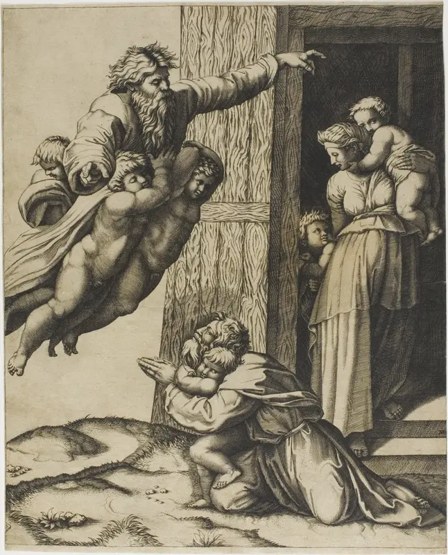 God Commanding Noah to Build the Ark Wall Art by Marco Dente da Ravenna - High-Resolution Digital Print