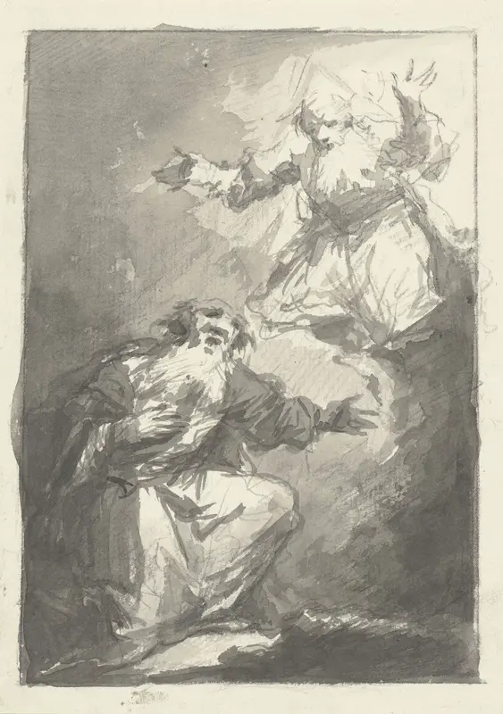 God verschijnt aan Abraham of Mozes (?) Wall Art by Unknown - High-Resolution Digital Print
