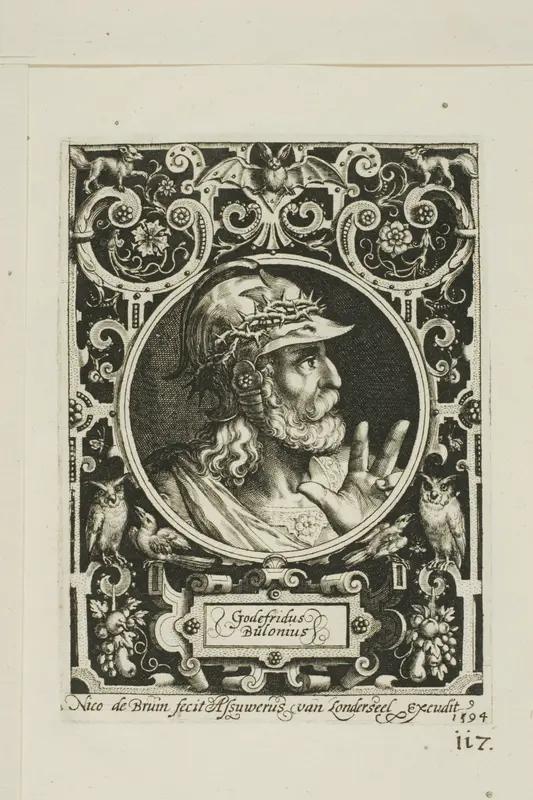 Godfrey of Bouillon, plate nine from The Nine Worthies Wall Art by Nicolaes de Bruyn - High-Resolution Digital Print