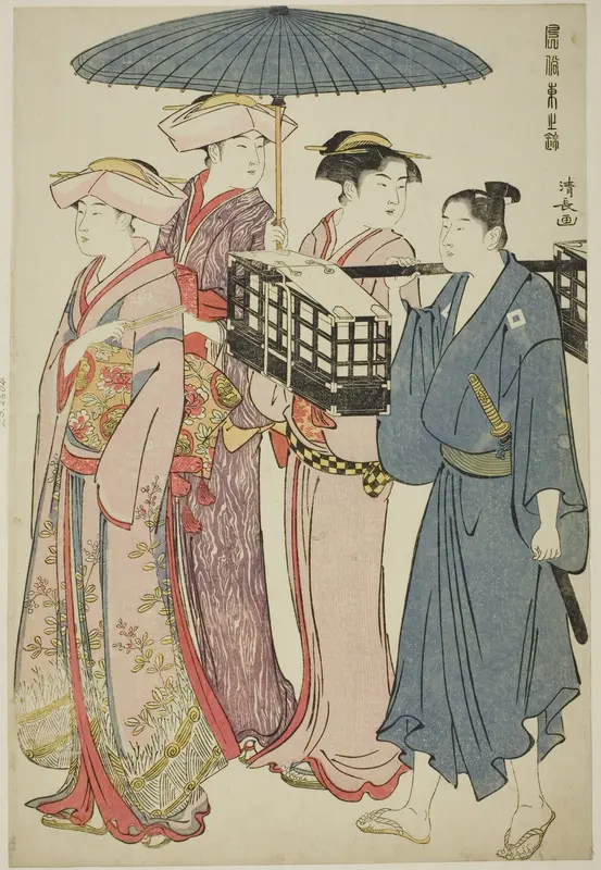 Going to a Picnic, from the series "A Brocade of Eastern Manners (Fuzoku Azuma no nishiki)"