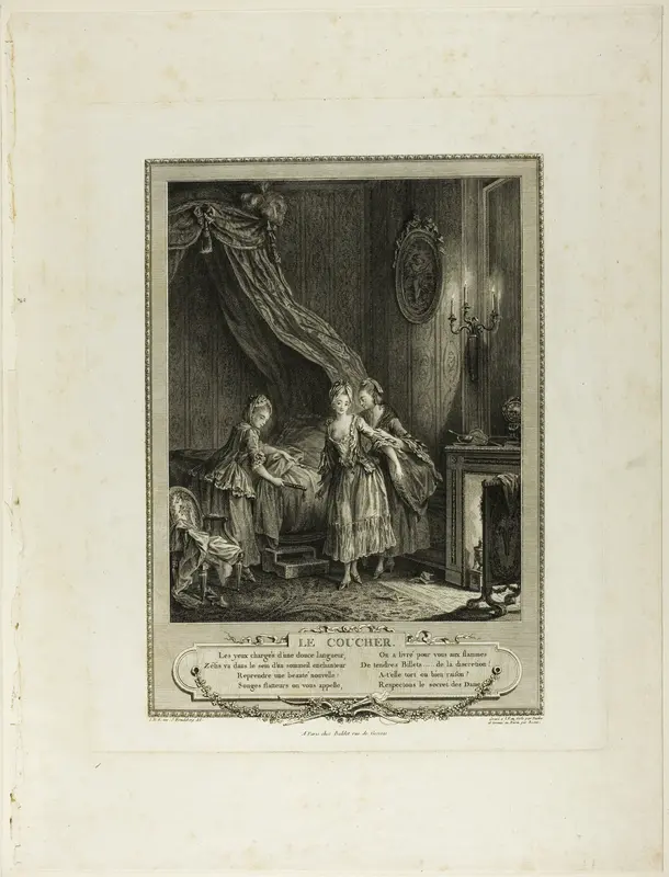 Going to Bed, from Monument du Costume Physique et Moral de la fin du Dix-huitième siècle Wall Art by Antoine-Jean Duclos - High-Resolution Digital Print