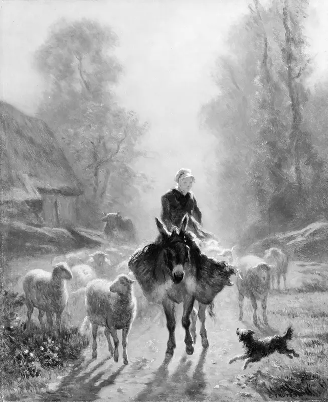 Going to Market Wall Art by Constant Troyon - High-Resolution Digital Print