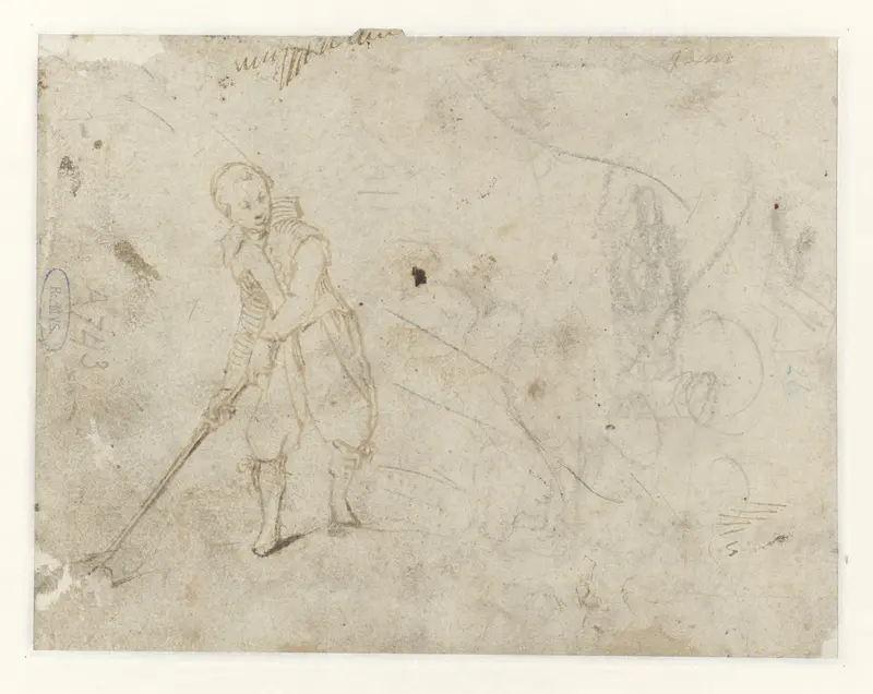 Golfspelend jongetje Wall Art by Gerard ter Borch (I) - High-Resolution Digital Print