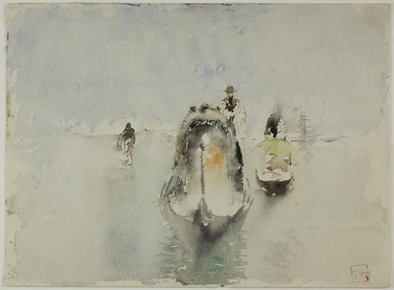 Gondolas, Grand Canal, Venice Wall Art by Robert Frederick Blum - High-Resolution Digital Print