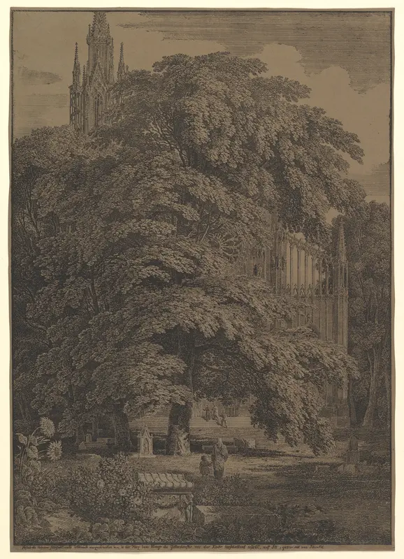Gothic Church Hidden by a Tree Wall Art by Karl Friedrich Schinkel - High-Resolution Digital Print