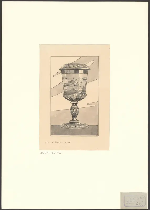 Gouden beker, door de Algemene Staten geschonken aan Michiel de Ruyter ter herinnering aan de tocht naar Chatham Wall Art by anonymous - High-Resolution Digital Print