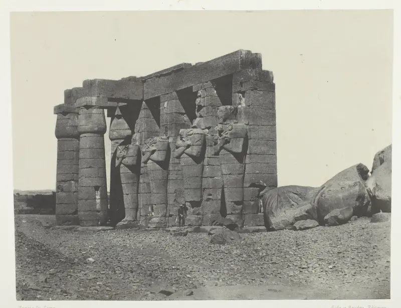 Gournah, Pérystyle du Tombeau d'Osymandias (Ramesseum Occidental); Thèbes, plate 59 from the album "Egypte, Nubie, Palestine et Syrie" (1852)