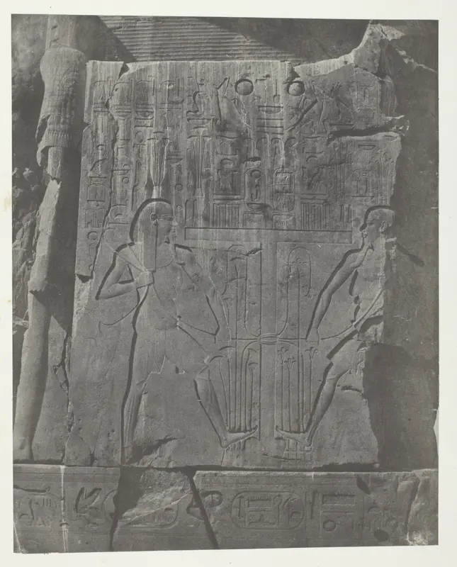 Gournah, Sculptures du Trône des Colosses; Thèbes, plate 57 from the album "Egypte, Nubie, Palestine et Syrie" (1852)