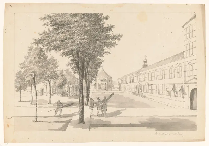 Gouvernement, kasteelkerk en dragonderwacht binnen het kasteel te Batavia Wall Art by Jan Brandes - High-Resolution Digital Print