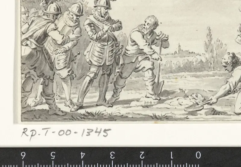 Graaf Floris V vindt het lijk van zijn vader, Willem II Wall Art by Jacobus Buys - High-Resolution Digital Print